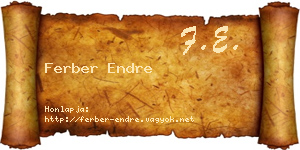 Ferber Endre névjegykártya